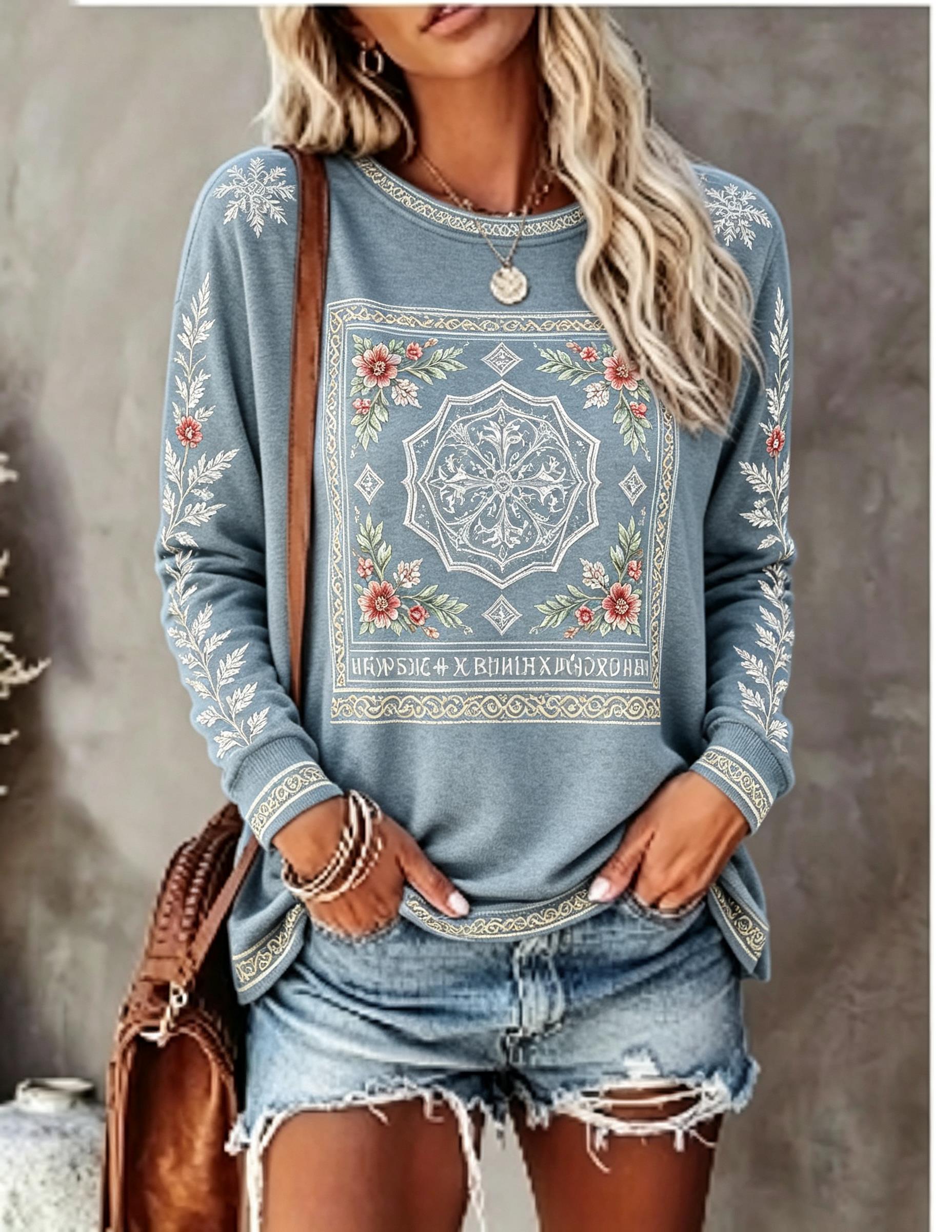 Dames T-shirt met ronde hals e - Ethnic Fashion Women recensie en prijs